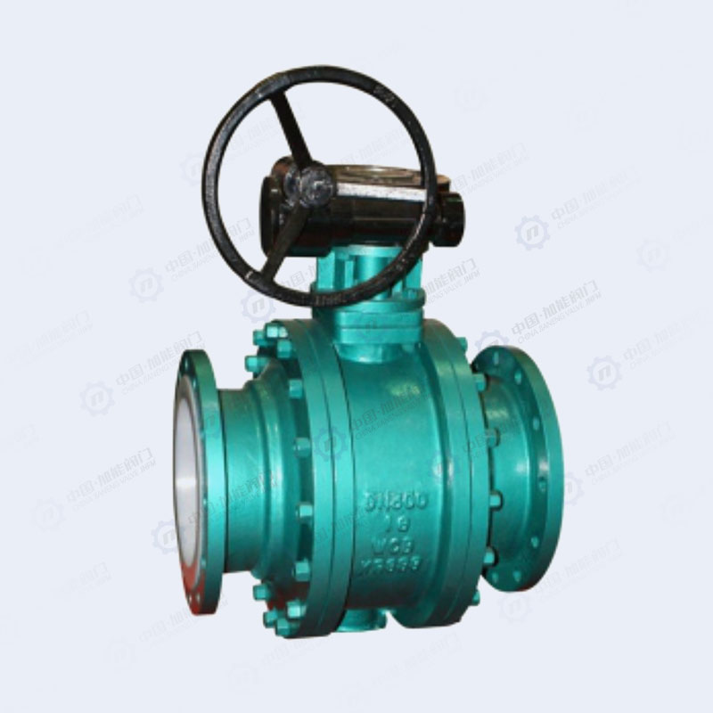 Fluorine lined worm gear flange ball valve