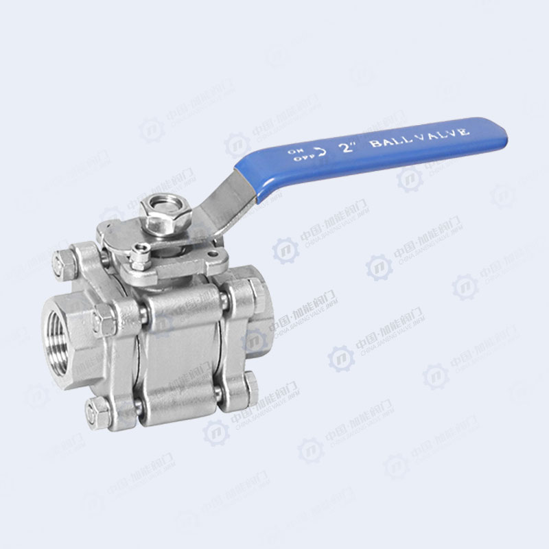 Three piece threaded ball valve